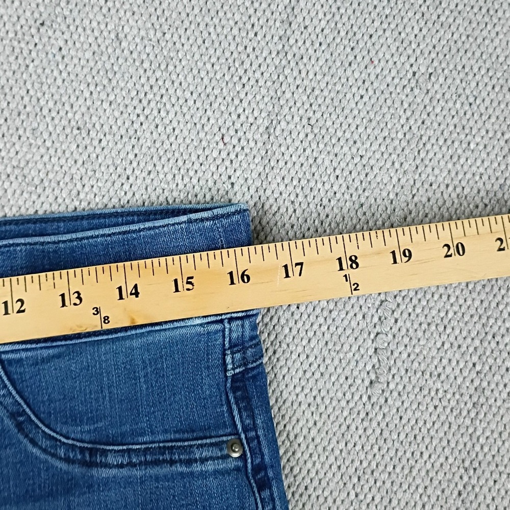 Spanx Flare Jeans Womens Large 32X28 Blue Wash Vintage Indigo Pull On Stretch - Picture 7 of 12